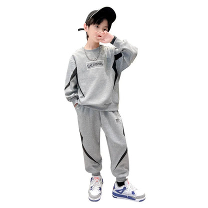 Boy Trendy Outfit (7-13 Years) - Spring Pullover & Track Pants Set