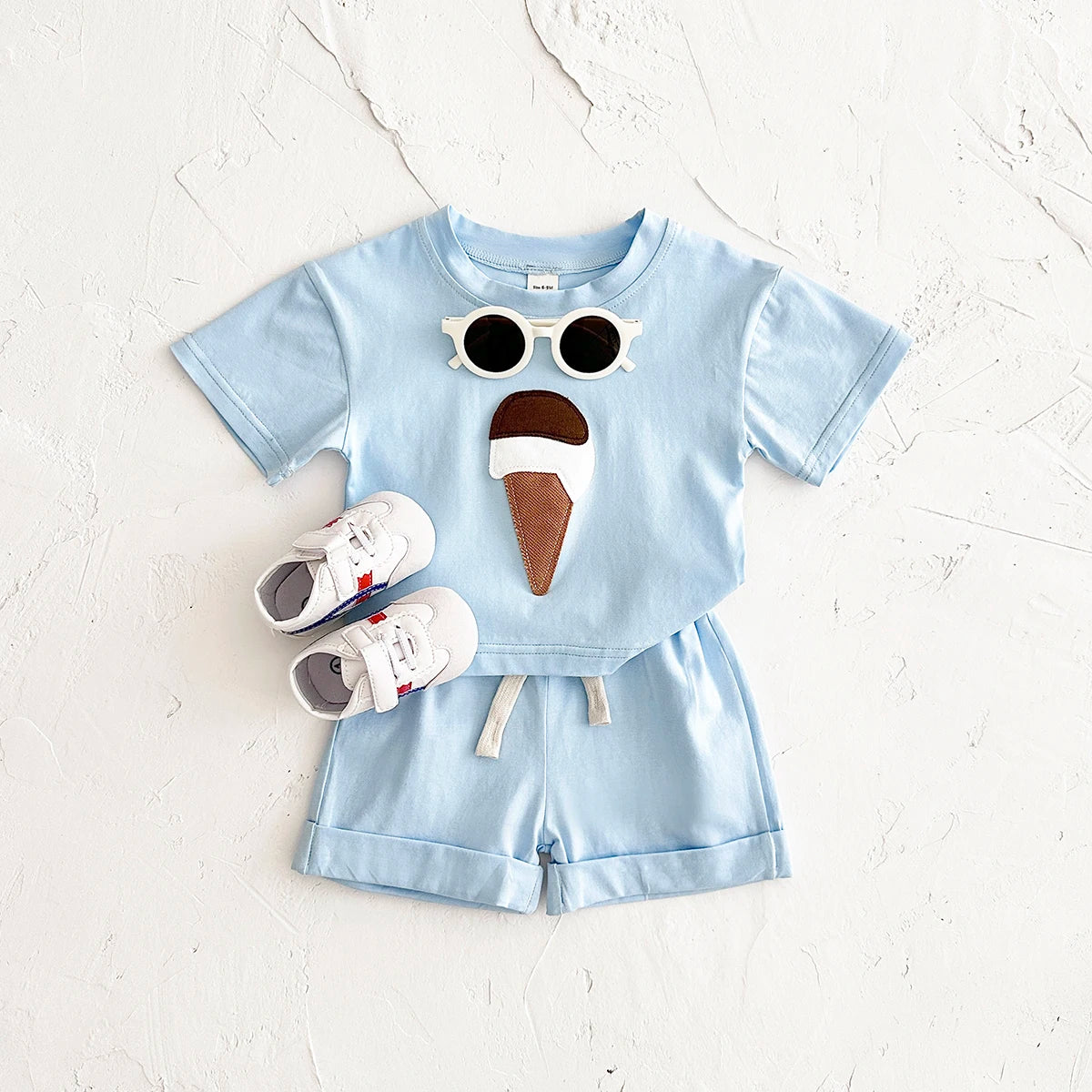 Baby Ice Cream Summer Clothing Set (0-3 Years) - Unisex Short Sleeve Outfit