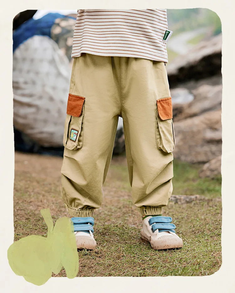 Boys Soft Cotton Casual Pants (4-6 Years) - Washable & Durable Outdoor Trousers