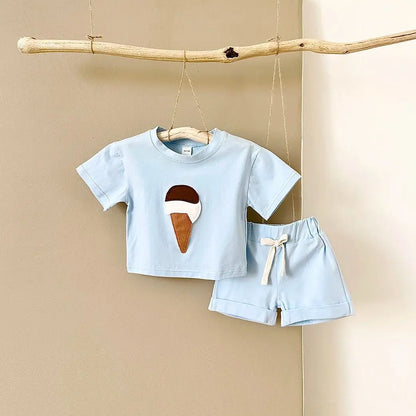 Baby Ice Cream Summer Clothing Set (0-3 Years) - Unisex Short Sleeve Outfit