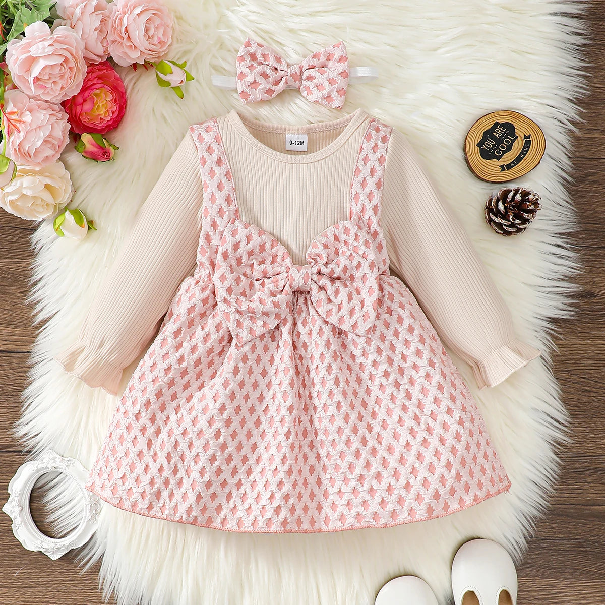 Toddler Easter Dress with Bow (0-3 Years) - 2-Piece Spring Outfit