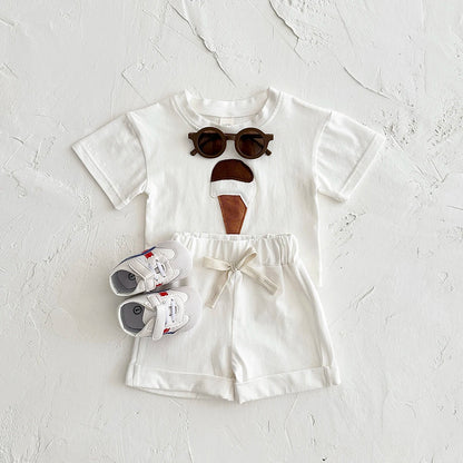 Baby Ice Cream Summer Clothing Set (0-3 Years) - Unisex Short Sleeve Outfit