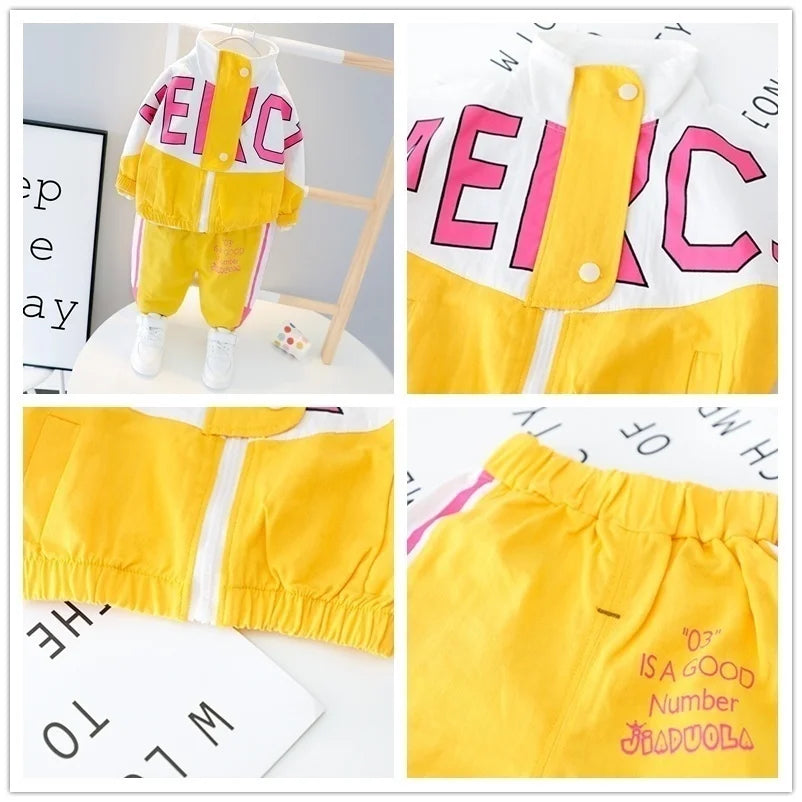 Girls Tracksuit with Letter Jacket