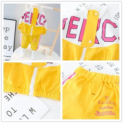 Girls Tracksuit with Letter Jacket