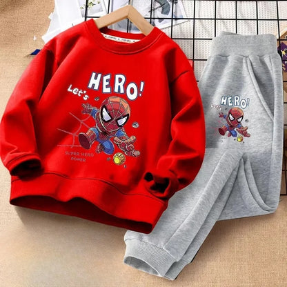 Boys' Spider-Man Cotton Tracksuit (4-6 Years) - 2Pcs Sweatshirt & Pants Set