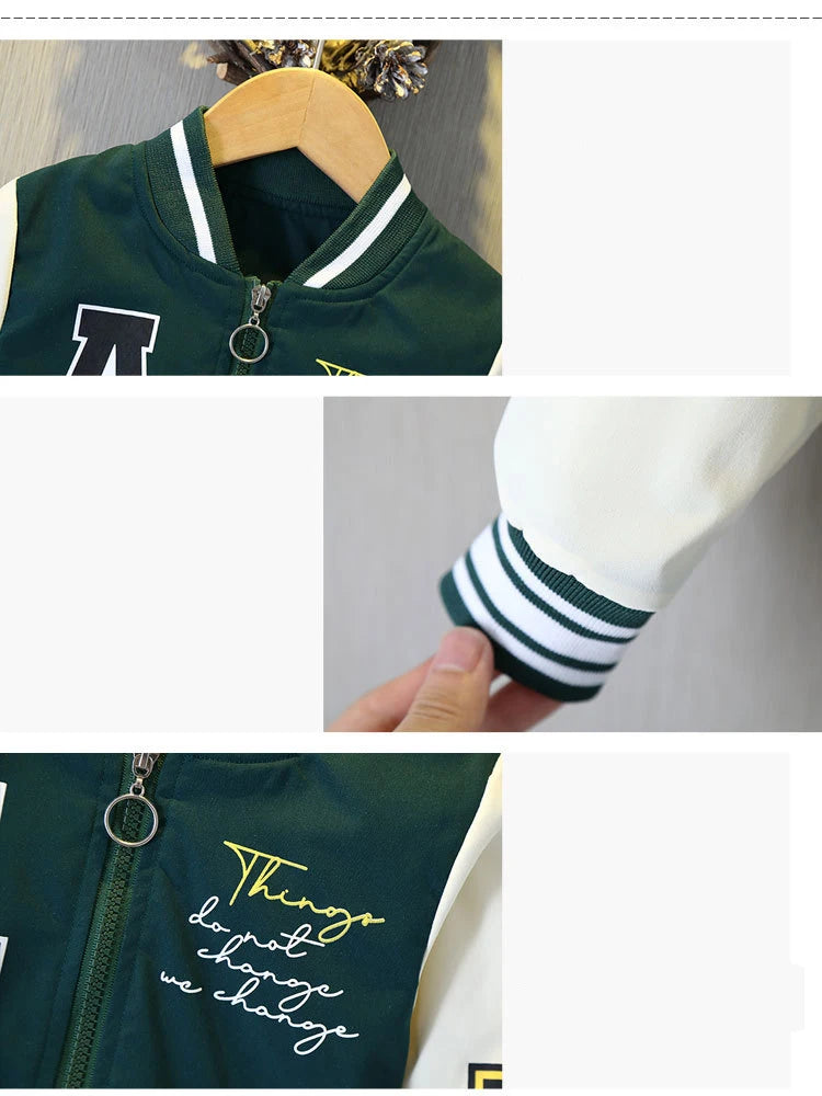 Kids Baseball Jacket (3-12 Years) - Quilted Fashion Outerwear