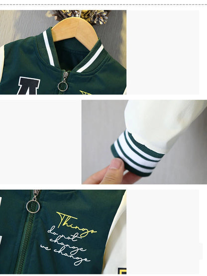Kids Baseball Jacket (3-12 Years) - Quilted Fashion Outerwear