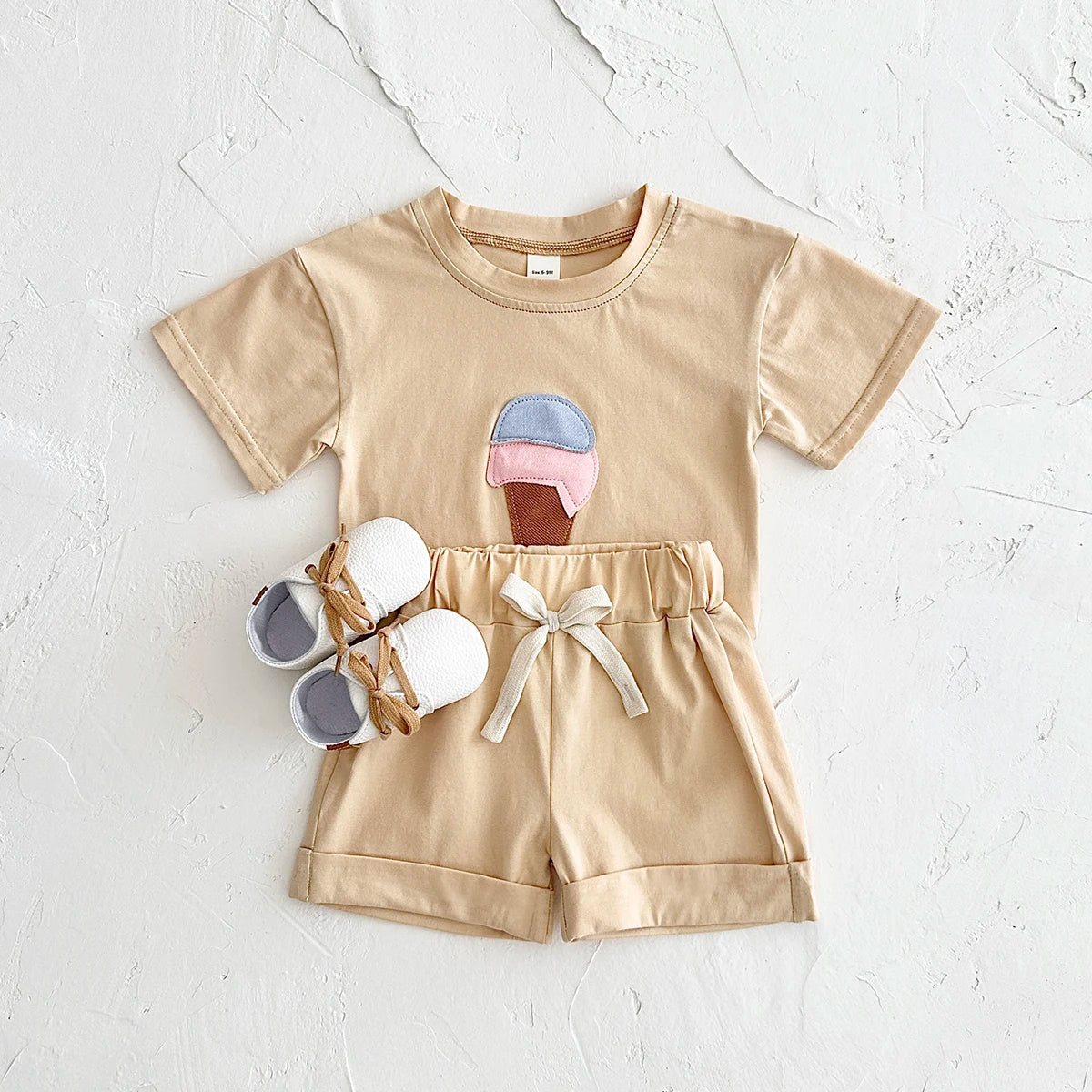 Baby Ice Cream Summer Clothing Set (0-3 Years) - Unisex Short Sleeve Outfit